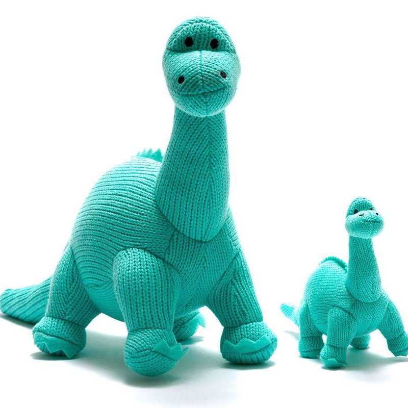 Best Years - Knitted Diplodocus Dinosaur Soft Toy - Ice Blue - Baby&More