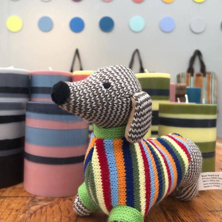 Best Years - Knitted Sausage Dog Baby Rattle - Baby&More