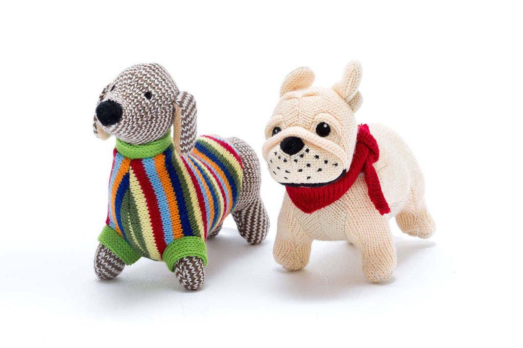 Best Years - Knitted Sausage Dog Baby Rattle - Baby&More