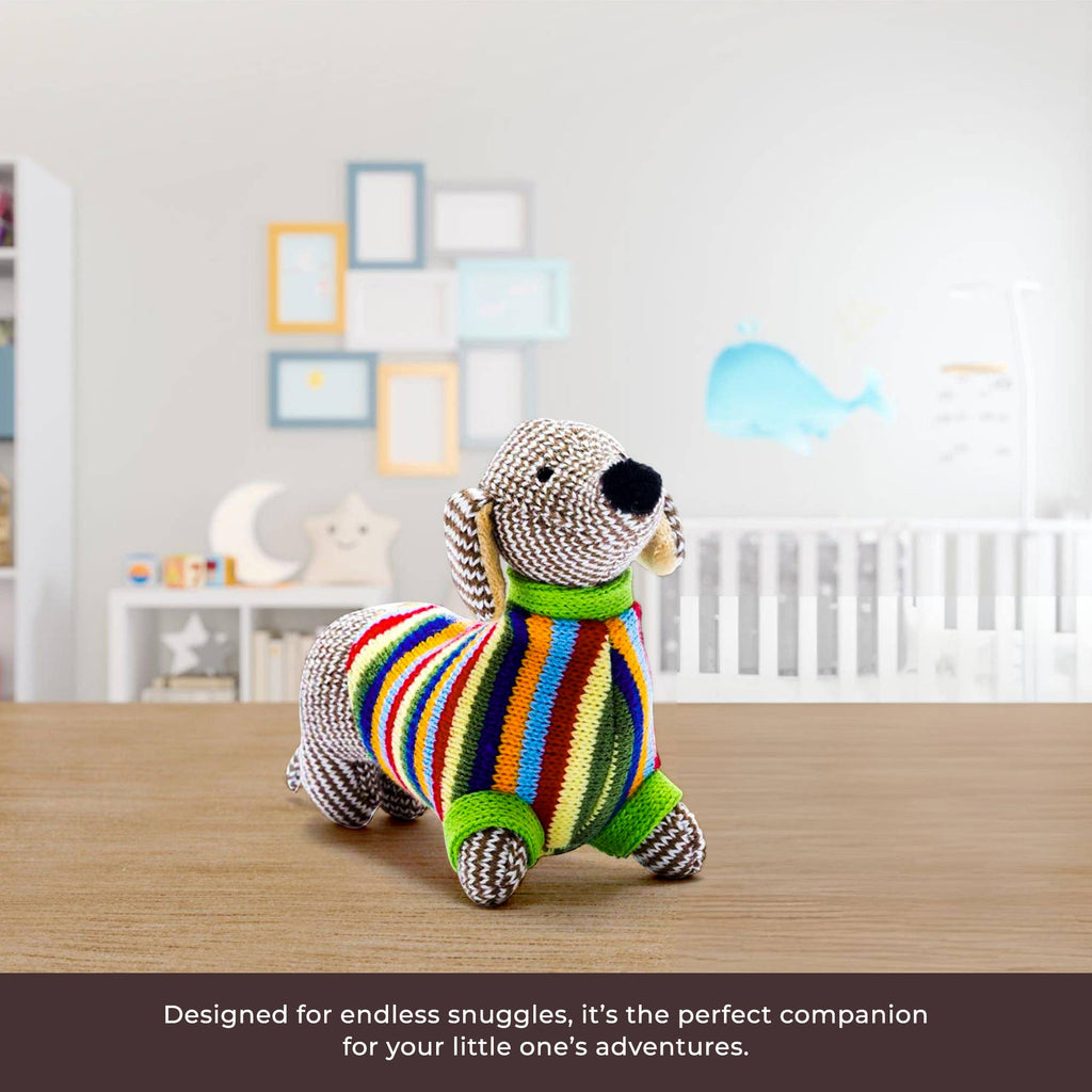 Best Years - Knitted Sausage Dog Baby Rattle - Baby&More