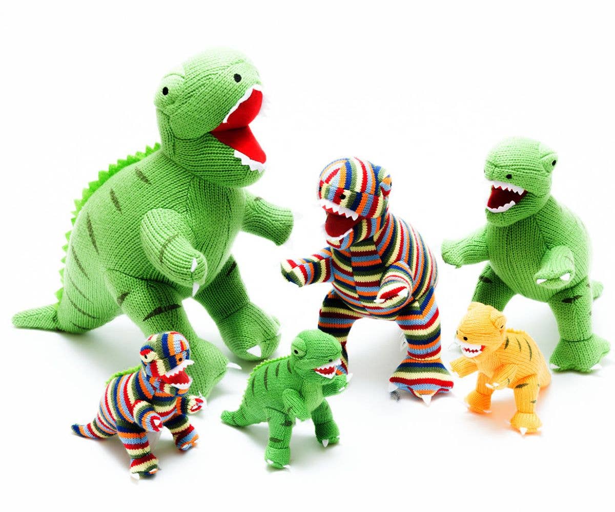 Best Years - Knitted T - Rex Dinosaur Baby Rattle - Green - Baby&More