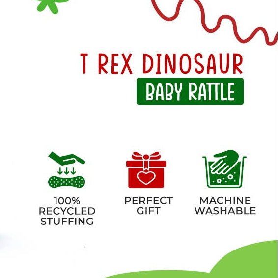 Best Years - Knitted T - Rex Dinosaur Baby Rattle - Green - Baby&More