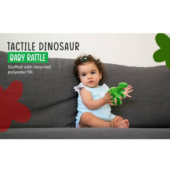 Best Years - Knitted T - Rex Dinosaur Baby Rattle - Green - Baby&More