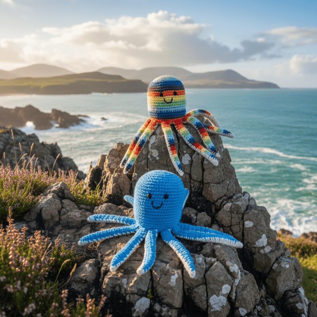 Best Years Ltd - Bright Octopus Baby Rattle Fair Trade Crochet Organic Cotton - Baby&More