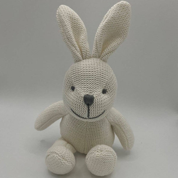Best Years Ltd - White Bunny Rabbit Baby Rattle, Knitted Organic Cotton - Baby&More