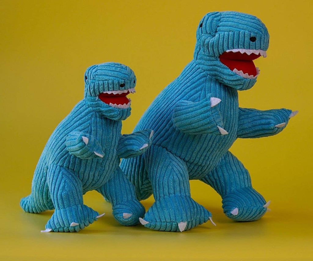 Best Years - T - Rex Dinosaur Soft Toy Small - Blue Corduroy - Baby&More