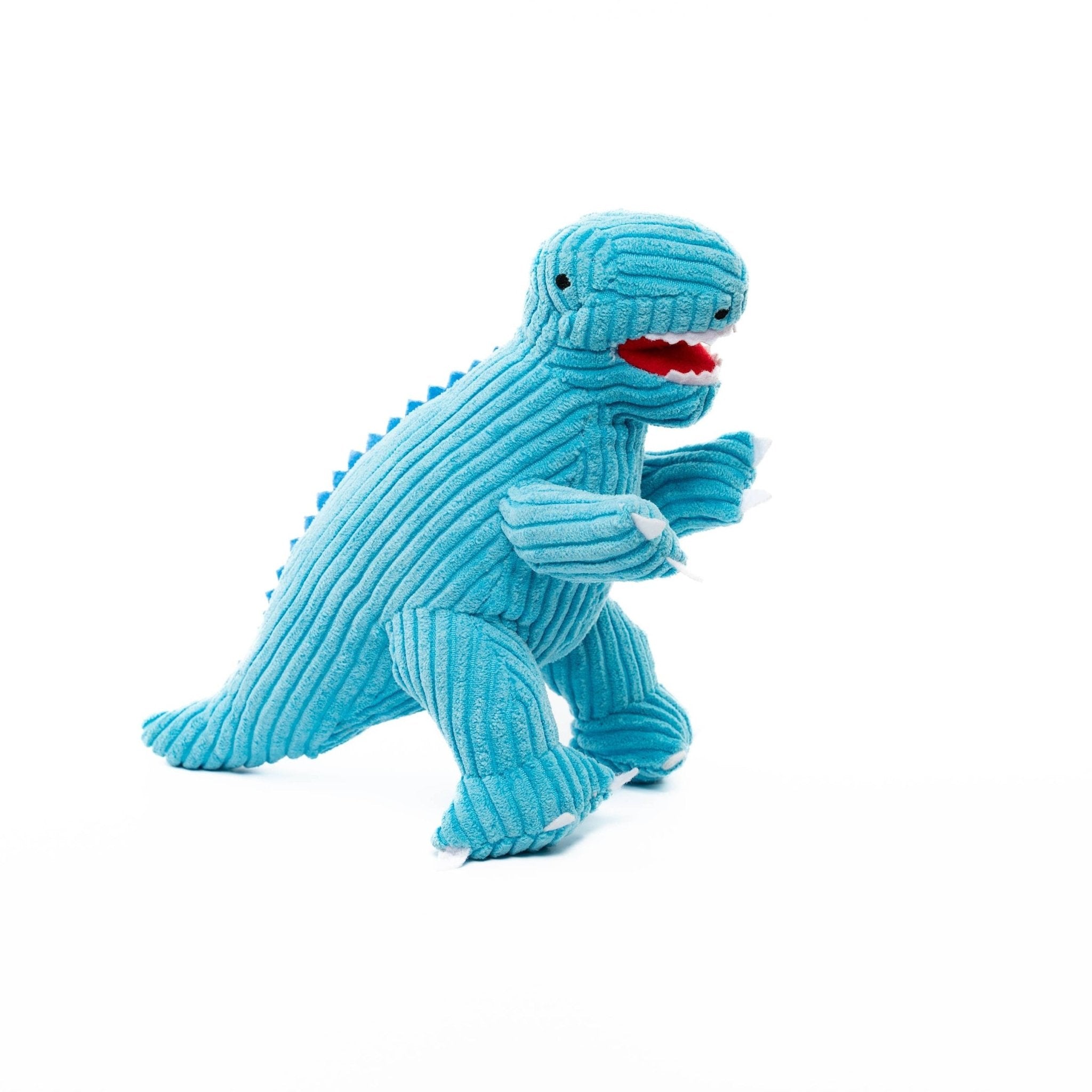 Best Years - T - Rex Dinosaur Soft Toy Small - Blue Corduroy - Baby&More