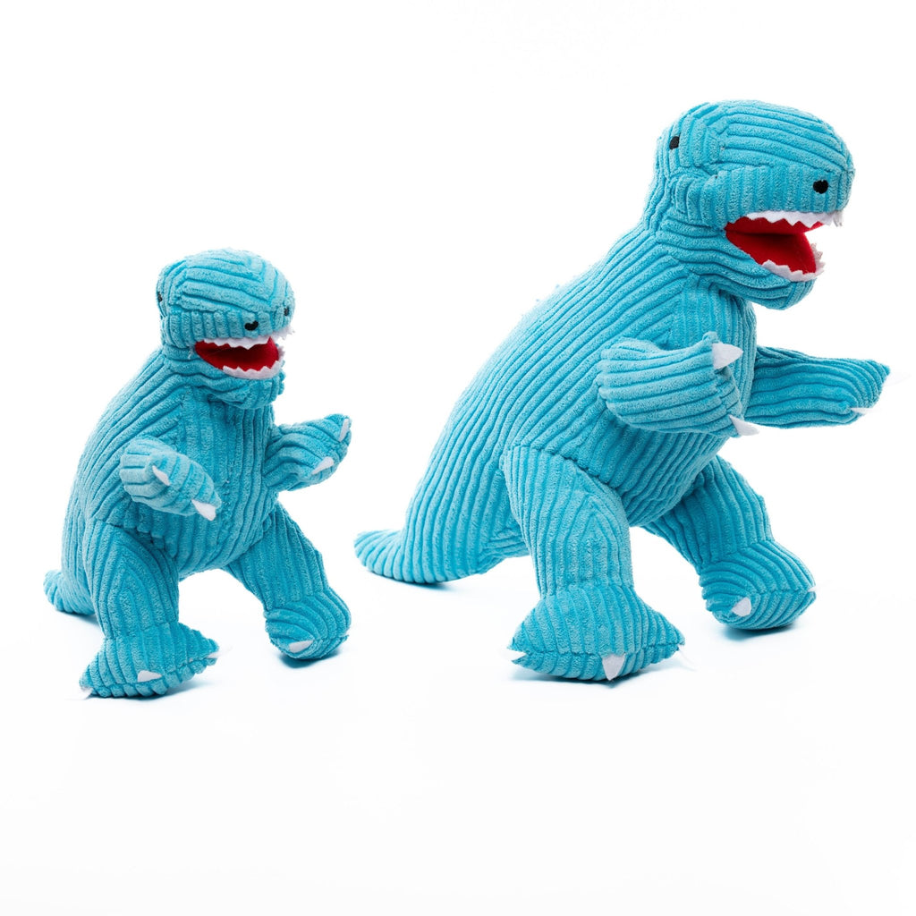 Best Years - T - Rex Dinosaur Soft Toy Small - Blue Corduroy - Baby&More