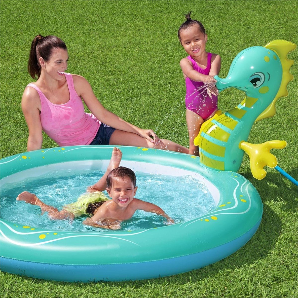 Bestway Seahorse Sprinkler Paddling Pool - Baby&More