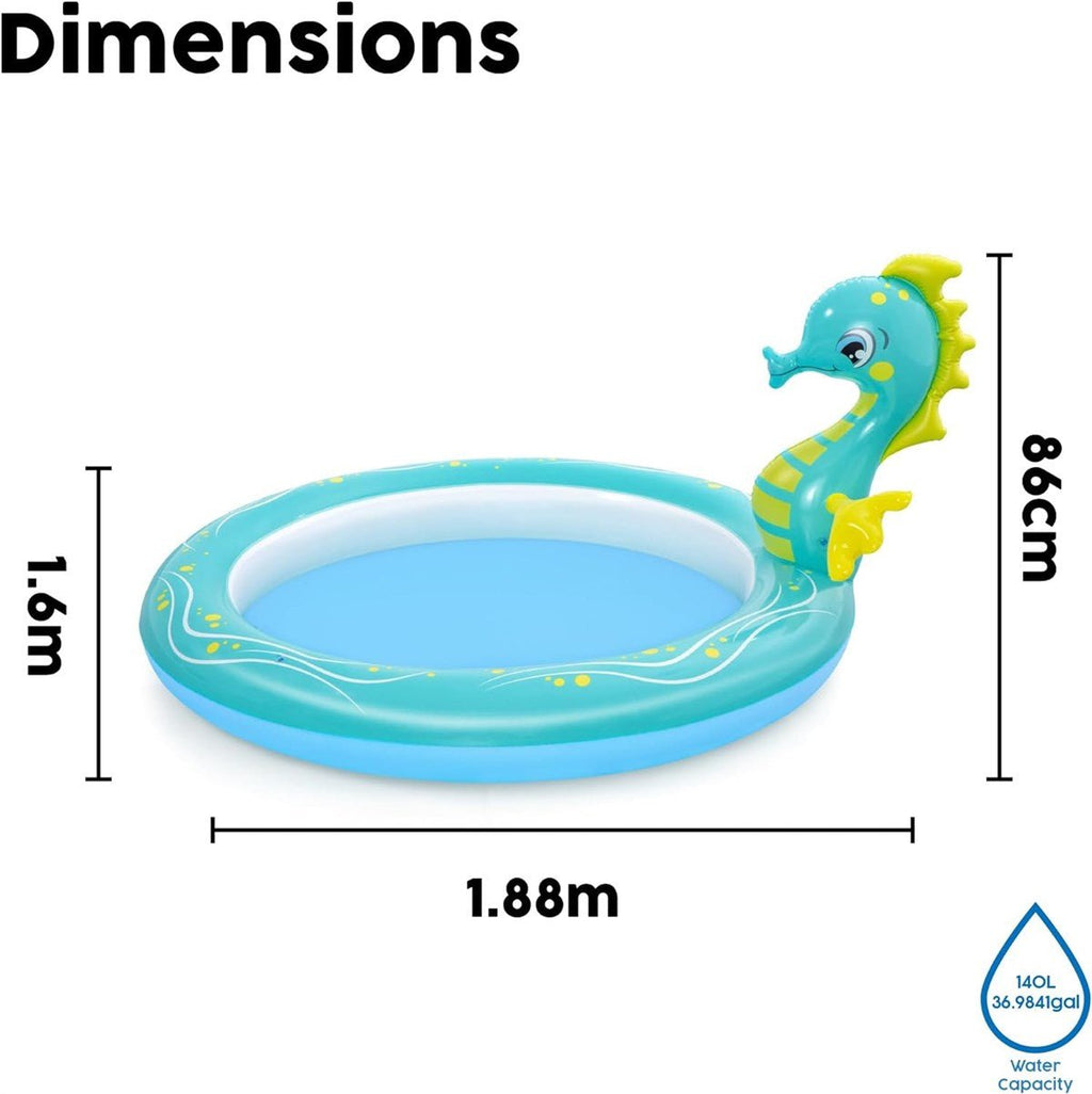 Bestway Seahorse Sprinkler Paddling Pool - Baby&More