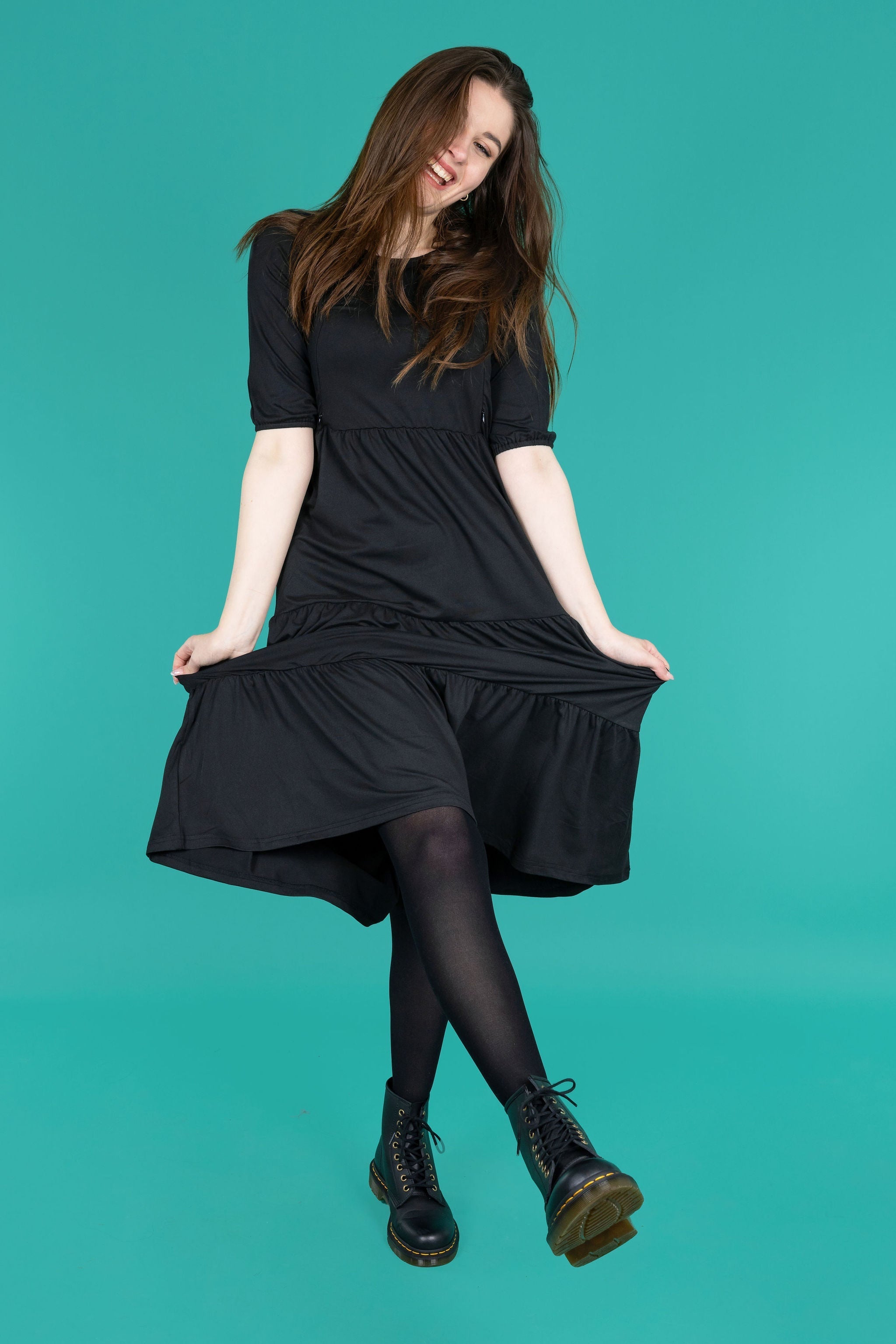 The Midi Breastfeeding Dress - Classic Black