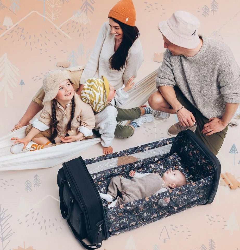 Bizzi Growin Baby Travel Crib Changing Bag POD ® - Vegan Leather - Baby&More