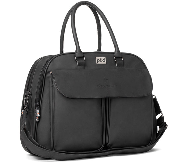 Bizzi Growin Baby Travel Crib Changing Bag - Vegan Black - POD ® - Baby&More