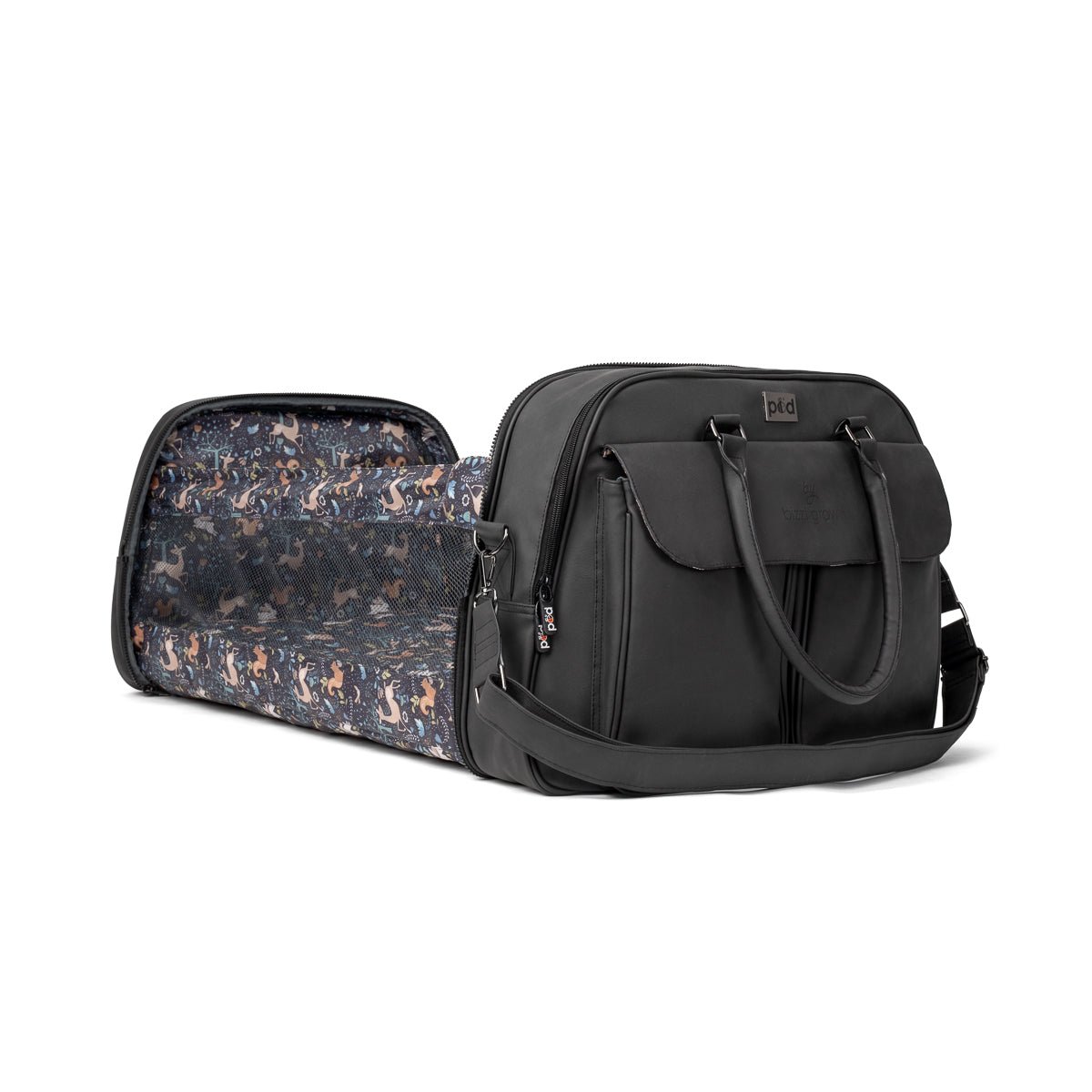Bizzi Growin Baby Travel Crib Changing Bag - Vegan Black - POD ® - Baby&More