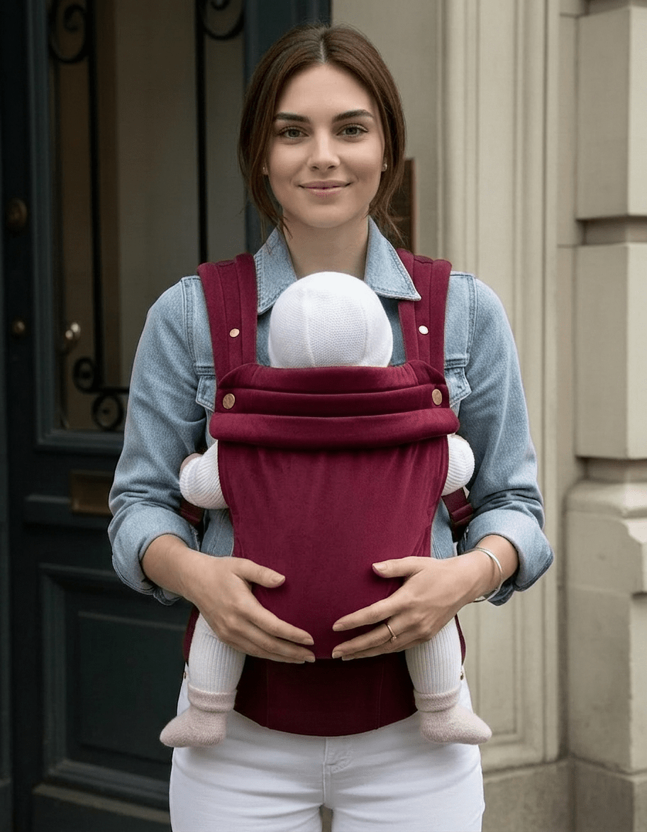 Bizzi Growin Velvet Baby Carrier - Velvet Cherry - Baby&More