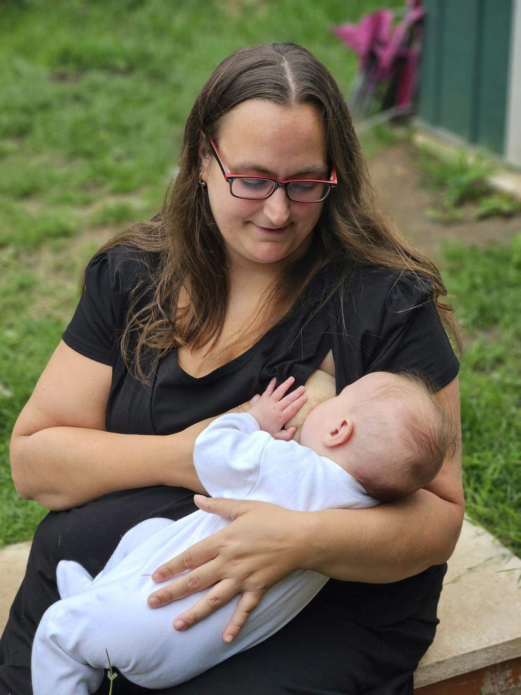 The Cotton Breastfeeding Dress - Classic Black
