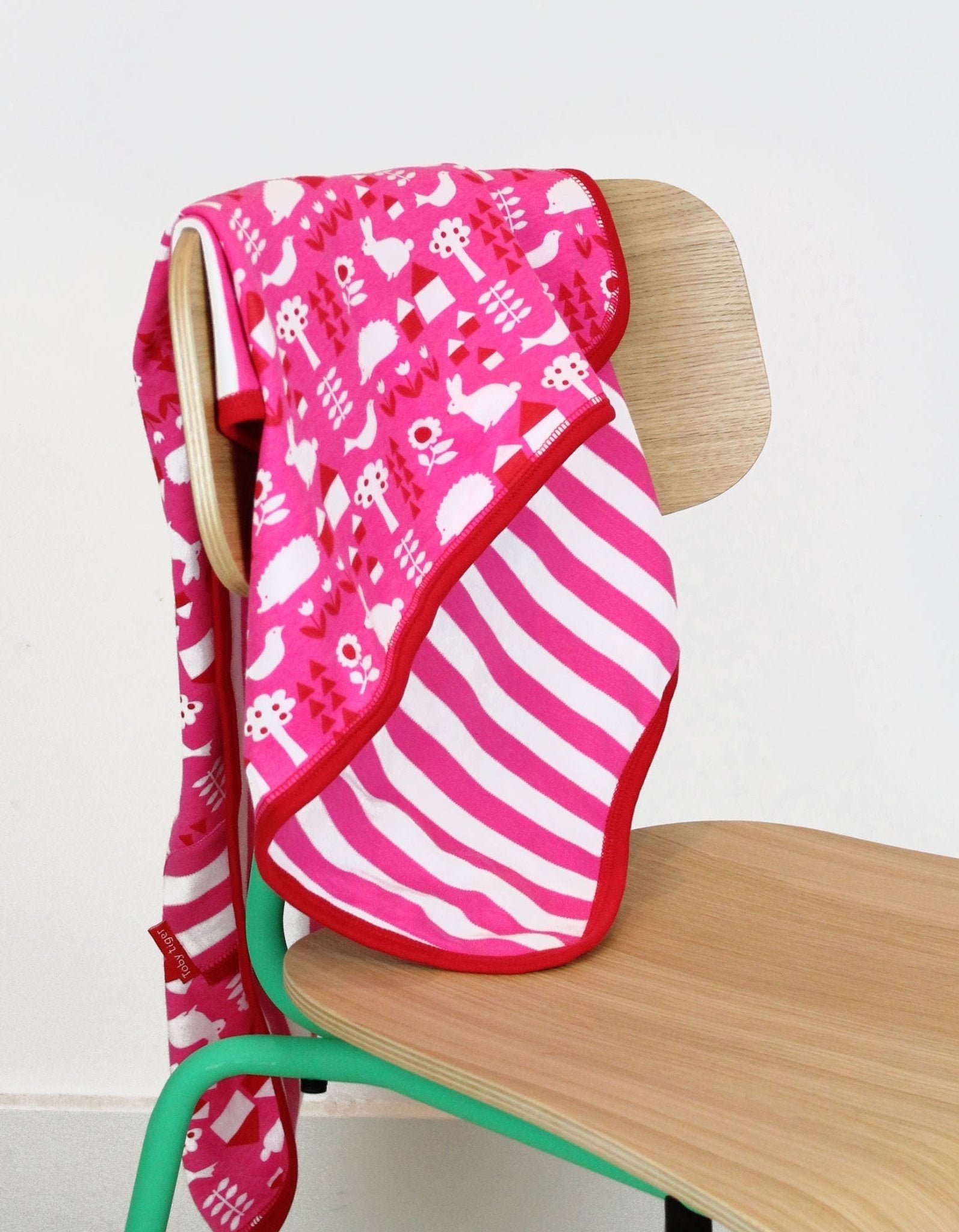 Toby Tiger Organic Blanket - Pink Garden