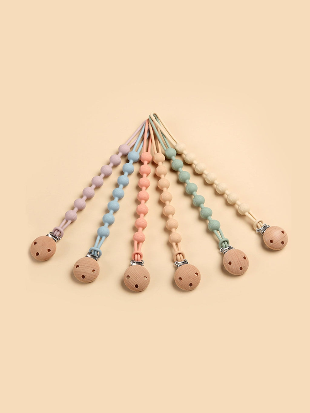 Bloom Bambini Baby Pacifier Clip and Teether in Peach - Baby&More