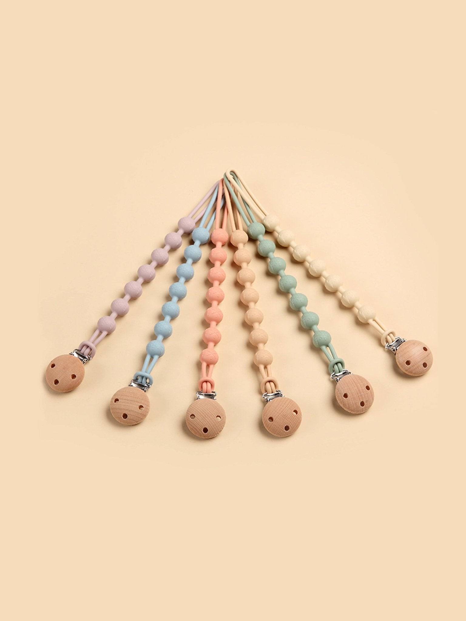 Bloom Bambini Baby Pacifier Clip and Teether in Peach - Baby&More