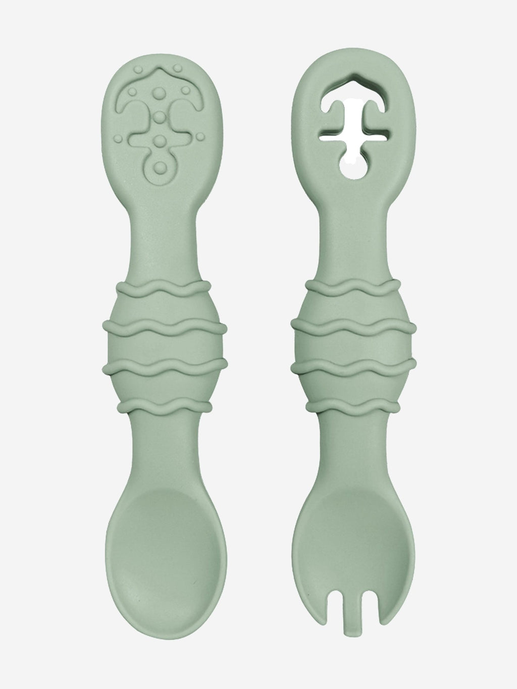 Bloom Bambini Silicon Spoon and Fork Set - Green - Baby&More