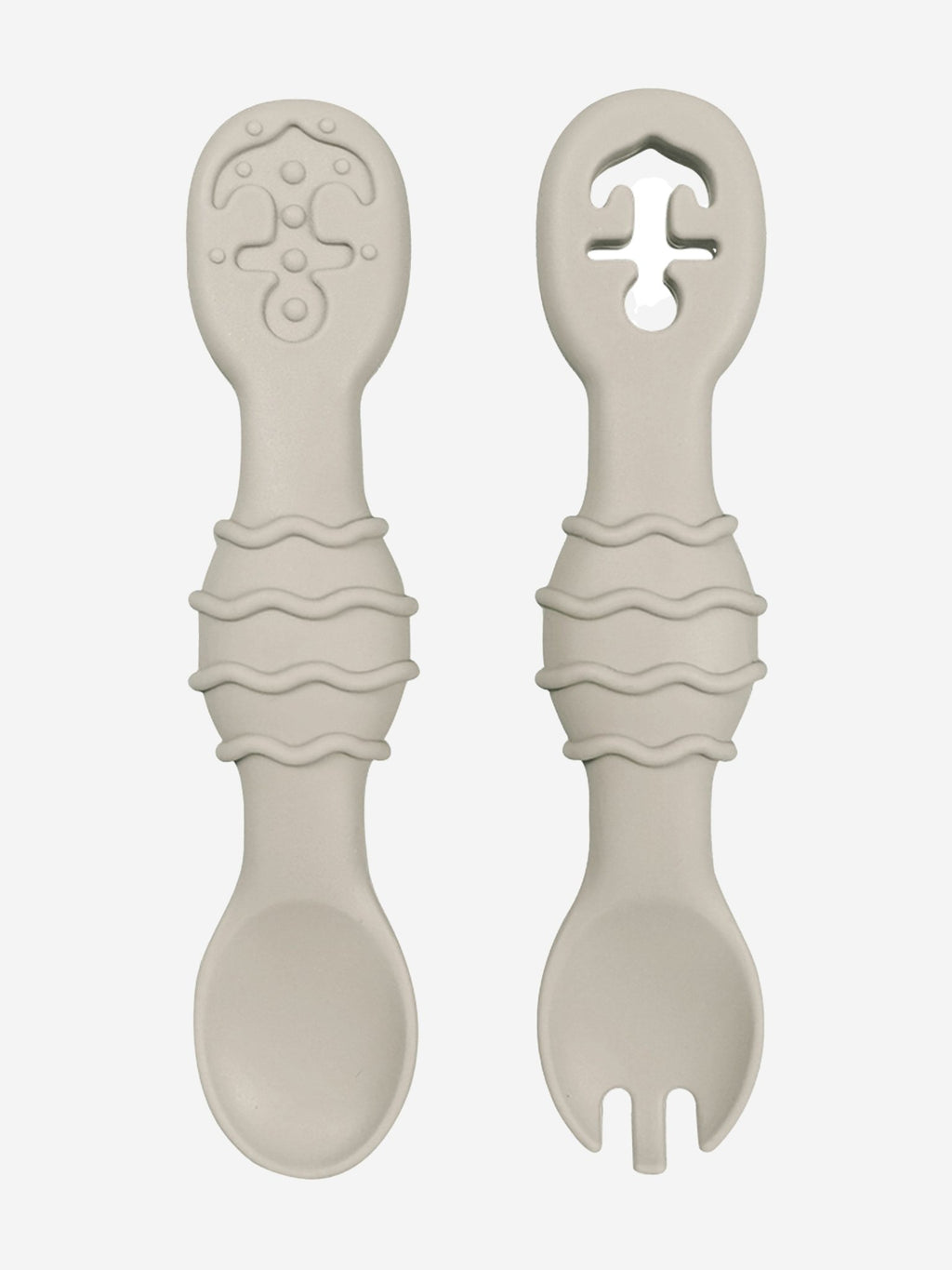 Bloom Bambini Silicon Spoon and Fork Set - Grey - Baby&More