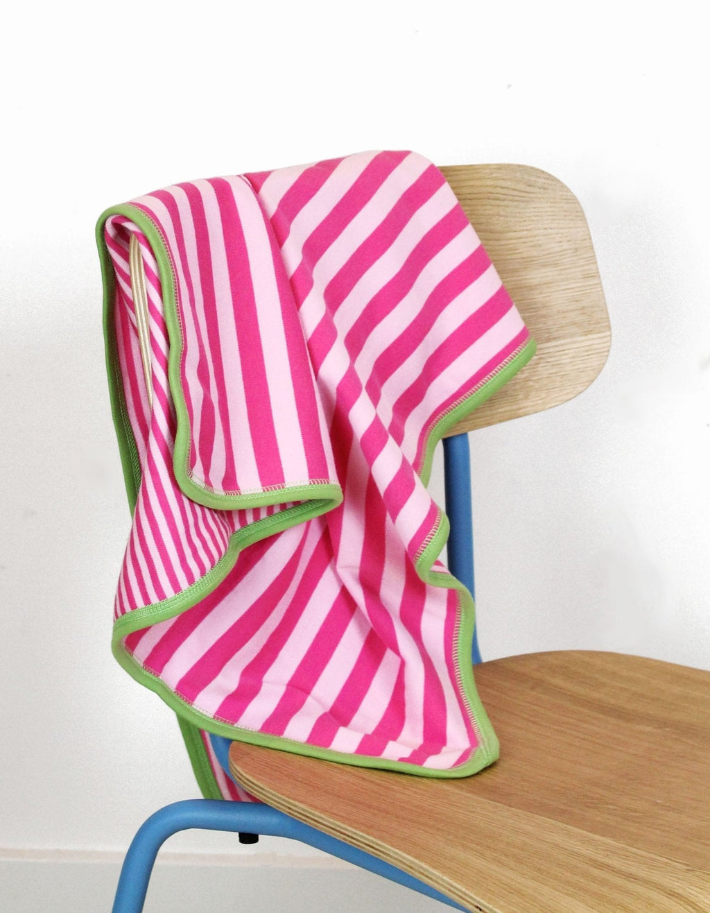Toby Tiger Organic Blanket - Pink & Green Stripe