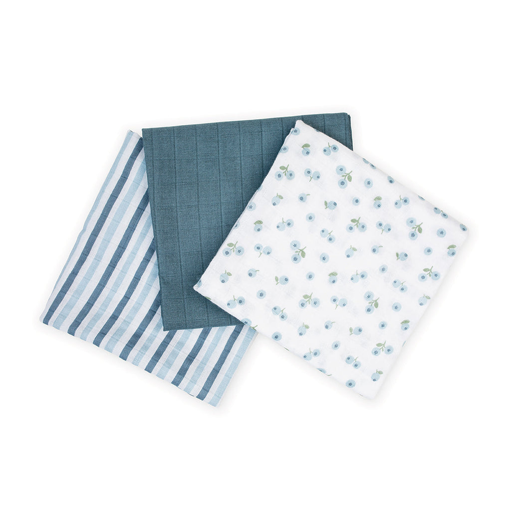 Lulujo - Muslin Squares - 3 Pack - Blueberries