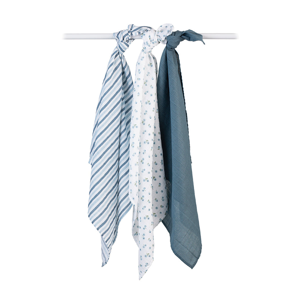 Lulujo - Muslin Squares - 3 Pack - Blueberries