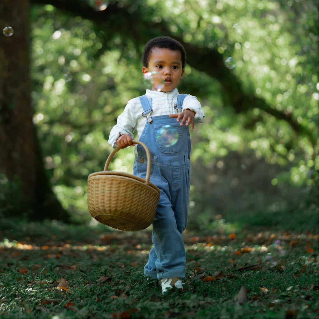 Dotty Dungarees Corduroy Dungarees - Forget-Me-Not