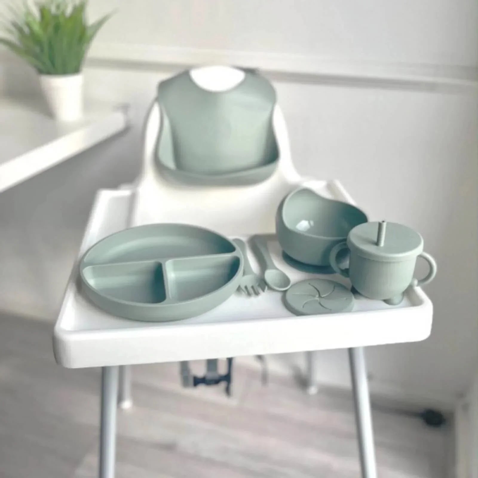BLW Essentials Silicone Feeding Set - Sage - Baby&More
