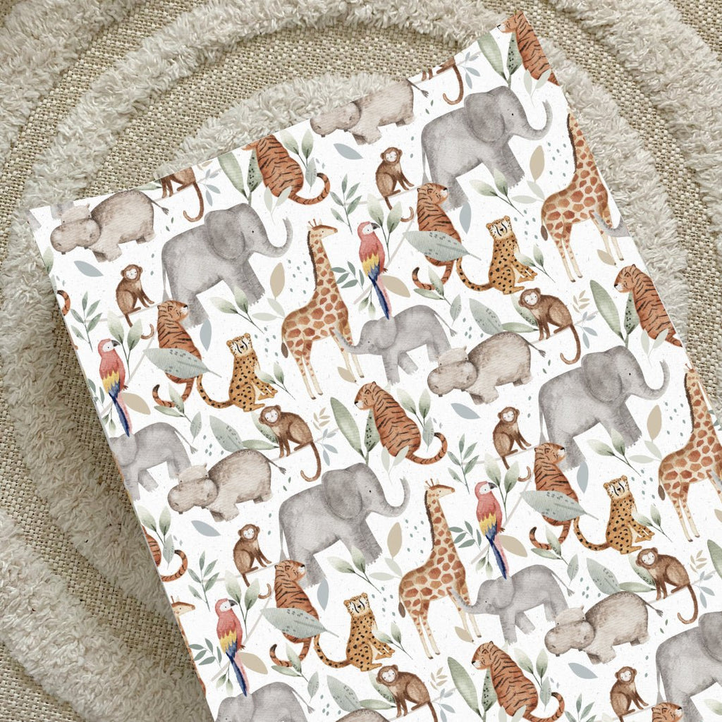 Bobbin and Bumble Anti - Roll Wedge Baby Changing Mat - Jungle Animals - Baby&More