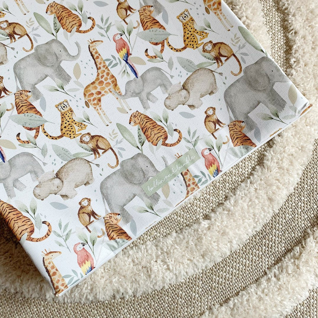 Bobbin and Bumble Anti - Roll Wedge Baby Changing Mat - Jungle Animals - Baby&More