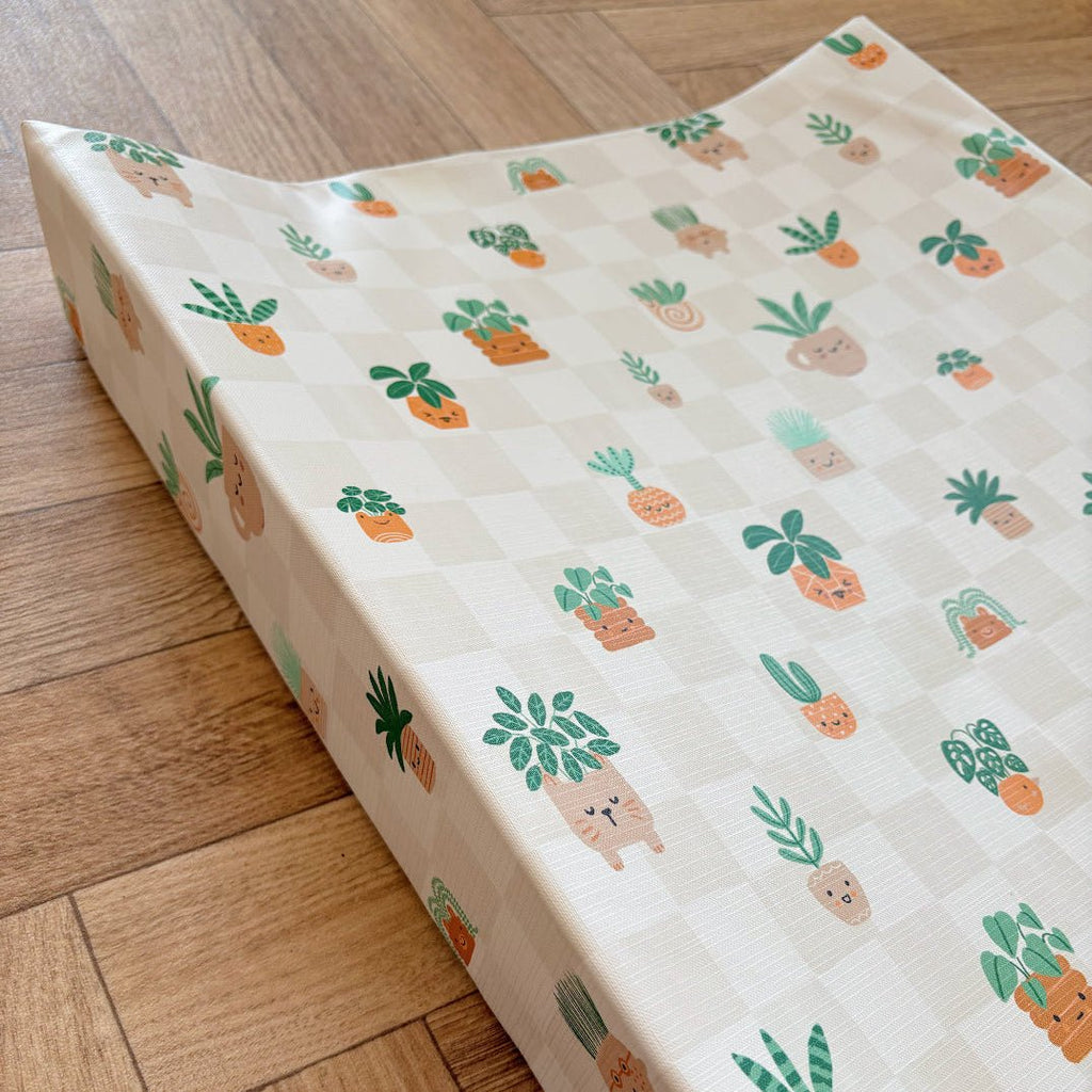 Bobbin and Bumble Anti - Roll Wedge Baby Changing Mat - Pot Plants - Baby&More