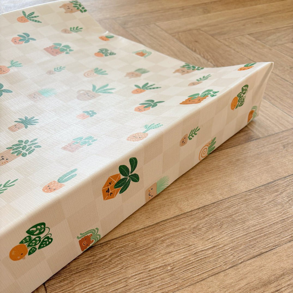 Bobbin and Bumble Anti - Roll Wedge Baby Changing Mat - Pot Plants - Baby&More