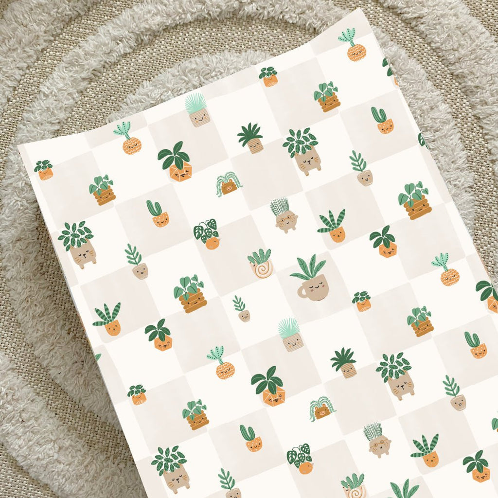 Bobbin and Bumble Anti - Roll Wedge Baby Changing Mat - Pot Plants - Baby&More