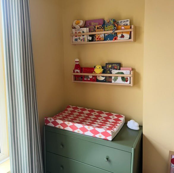 Bobbin and Bumble Anti - Roll Wedge Baby Changing Mat - Red Harlequin - Baby&More