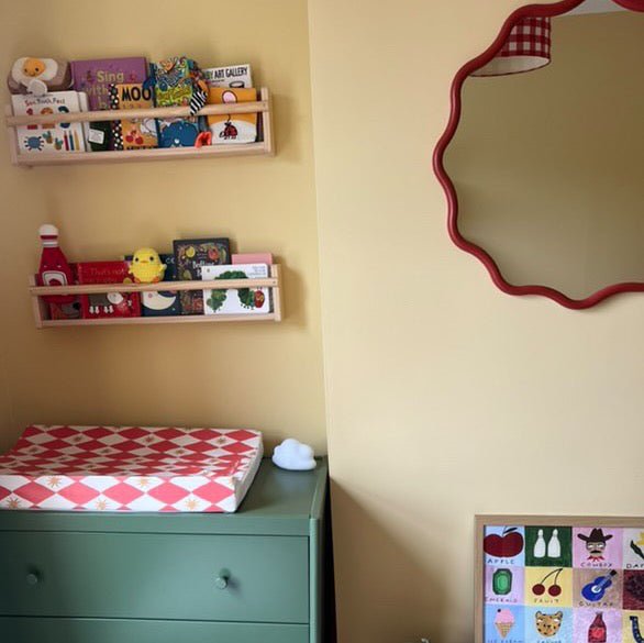 Bobbin and Bumble Anti - Roll Wedge Baby Changing Mat - Red Harlequin - Baby&More