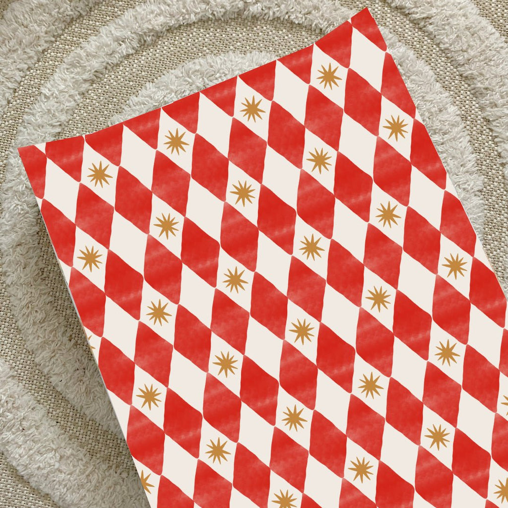 Bobbin and Bumble Anti - Roll Wedge Baby Changing Mat - Red Harlequin - Baby&More