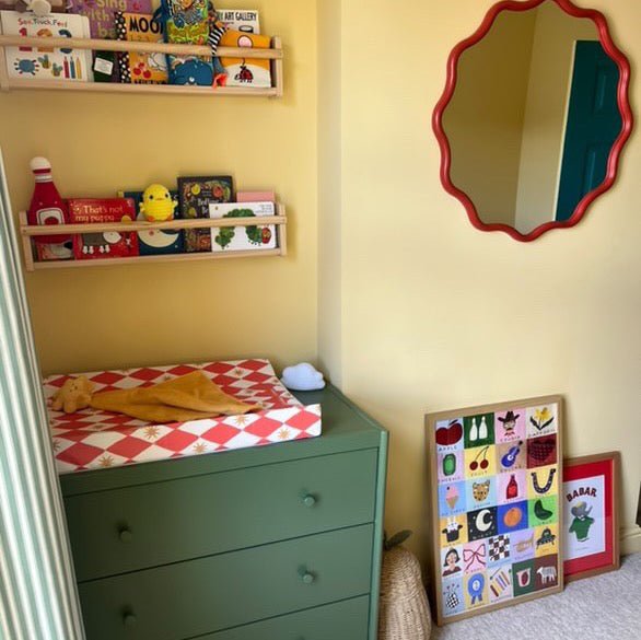 Bobbin and Bumble Anti - Roll Wedge Baby Changing Mat - Red Harlequin - Baby&More