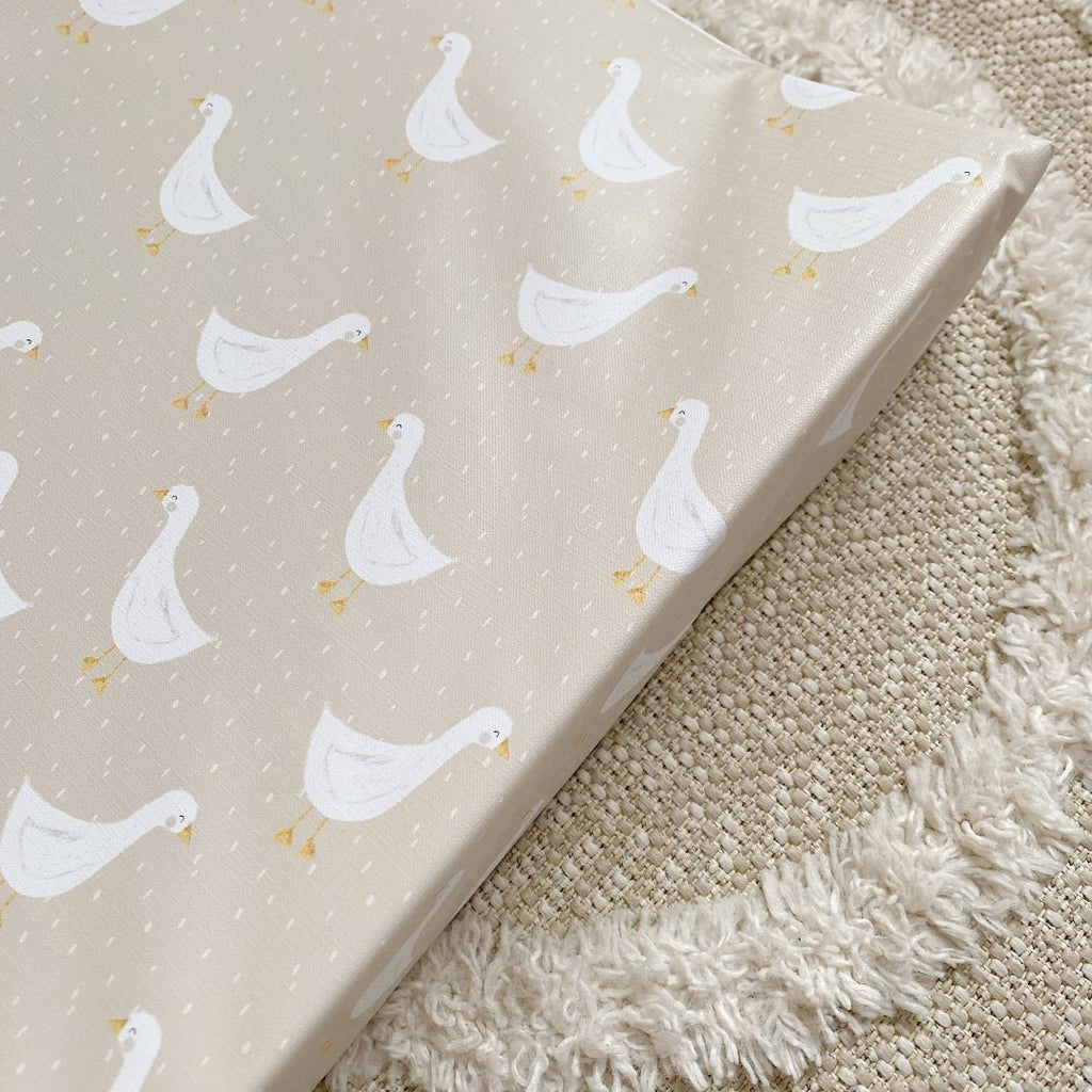 Bobbin and Bumble Anti - Roll Wedge Baby Changing Mat - Splash Goose Print - Baby&More