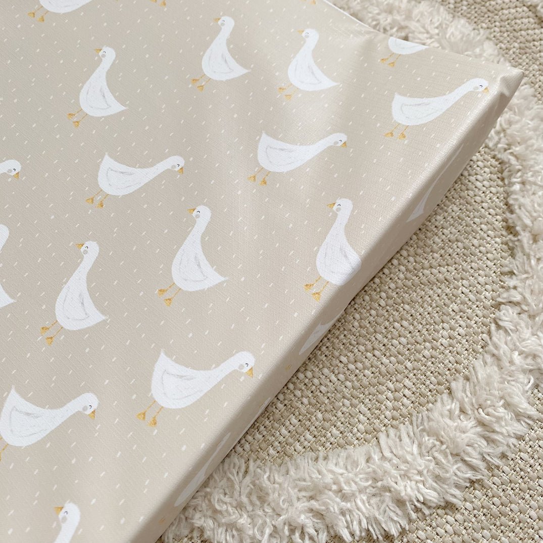 Bobbin and Bumble Anti - Roll Wedge Baby Changing Mat - Splash Goose Print - Baby&More
