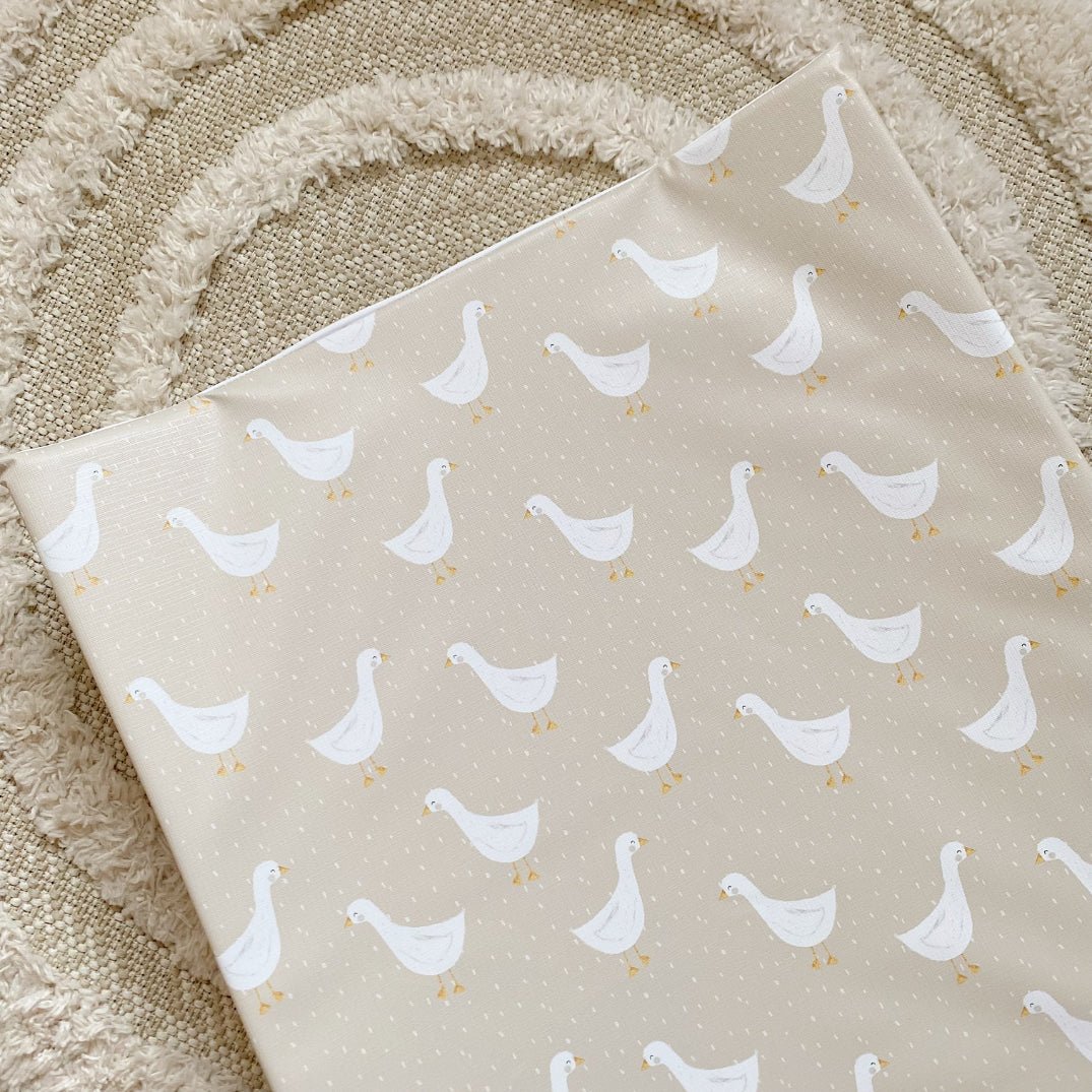 Bobbin and Bumble Anti - Roll Wedge Baby Changing Mat - Splash Goose Print - Baby&More
