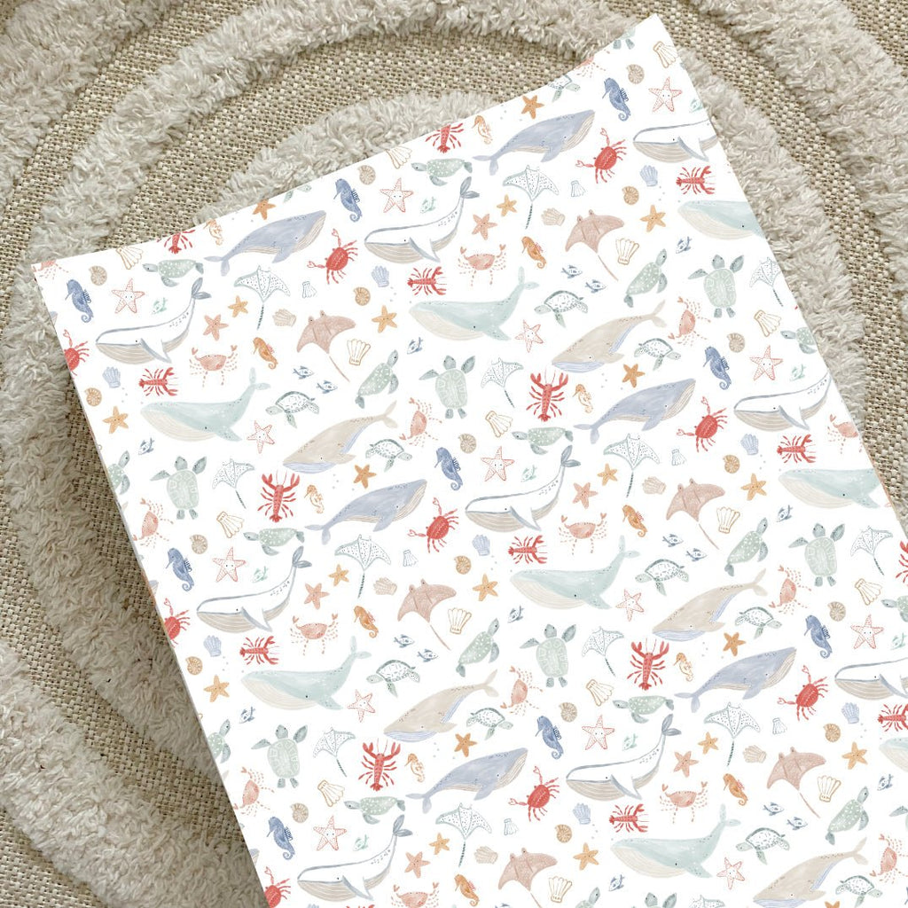 Bobbin and Bumble Anti - Roll Wedge Changing Mat - Deep Blue Sea - Baby&More