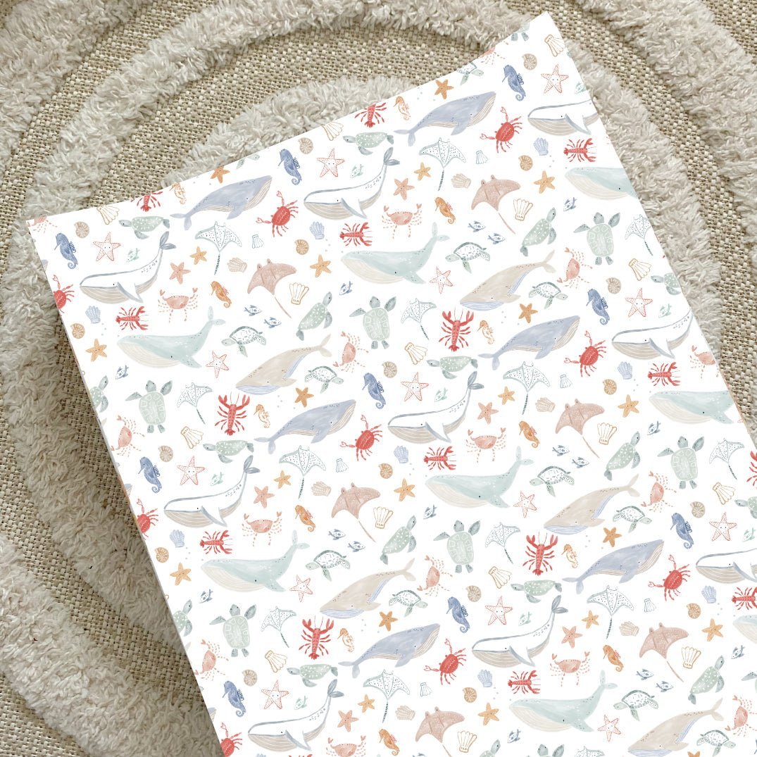 Bobbin and Bumble Anti - Roll Wedge Changing Mat - Deep Blue Sea - Baby&More