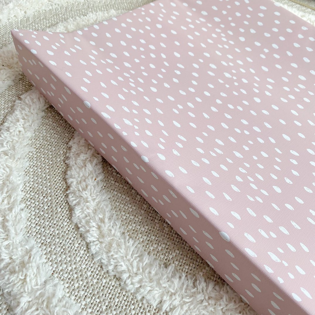 Bobbin and Bumble Anti - Roll Wedge Changing Mat - Dusky Pink Spotty Print - Baby&More