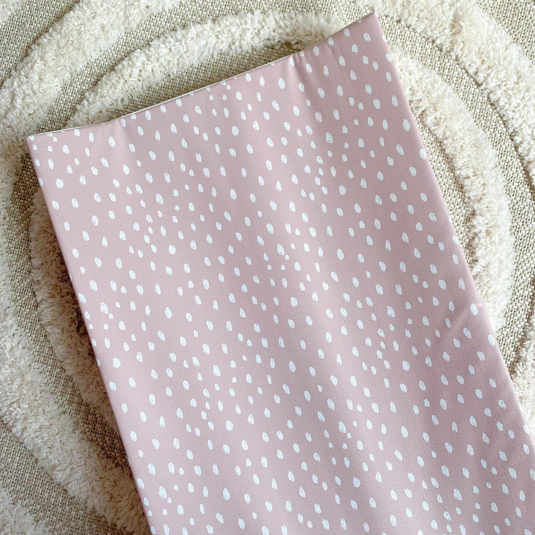 Bobbin and Bumble Anti - Roll Wedge Changing Mat - Dusky Pink Spotty Print - Baby&More