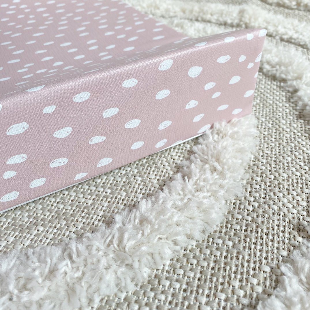 Bobbin and Bumble Anti - Roll Wedge Changing Mat - Dusky Pink Spotty Print - Baby&More