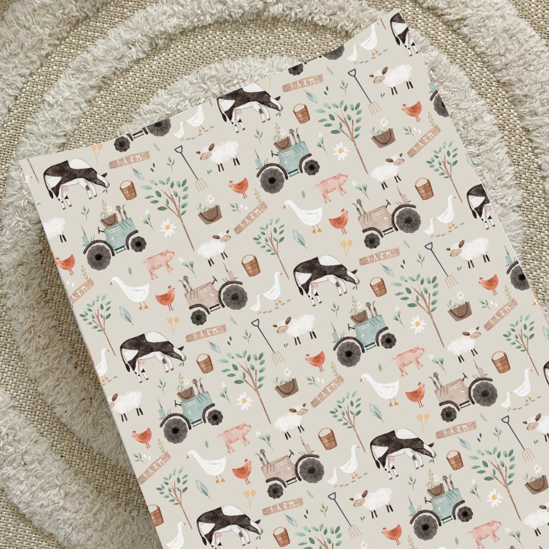 Bobbin and Bumble Anti - Roll Wedge Changing Mat - Gingers Farm Print - Baby&More