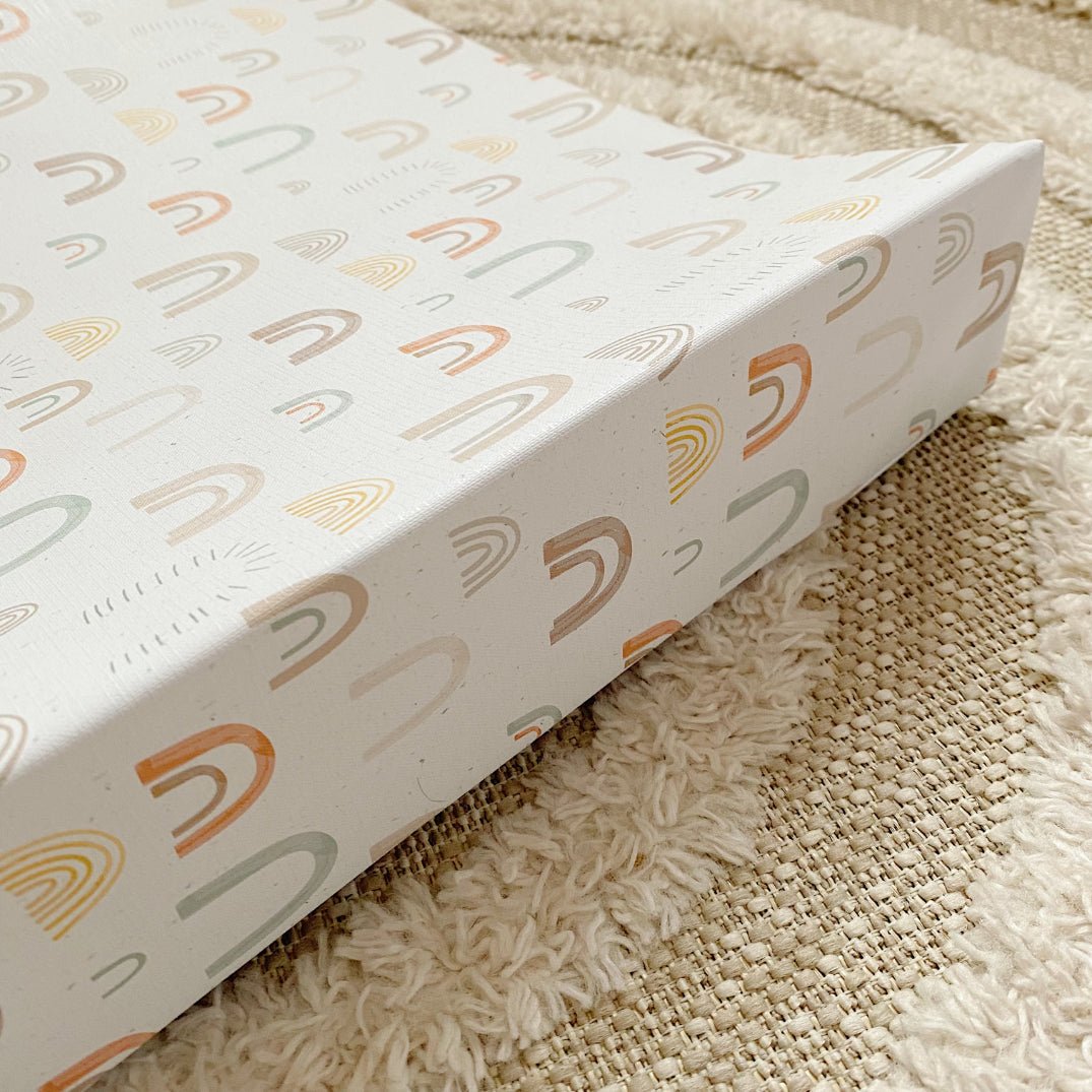 Bobbin and Bumble Anti - Roll Wedge Changing Mat - Unisex Abstract Rainbow - Baby&More