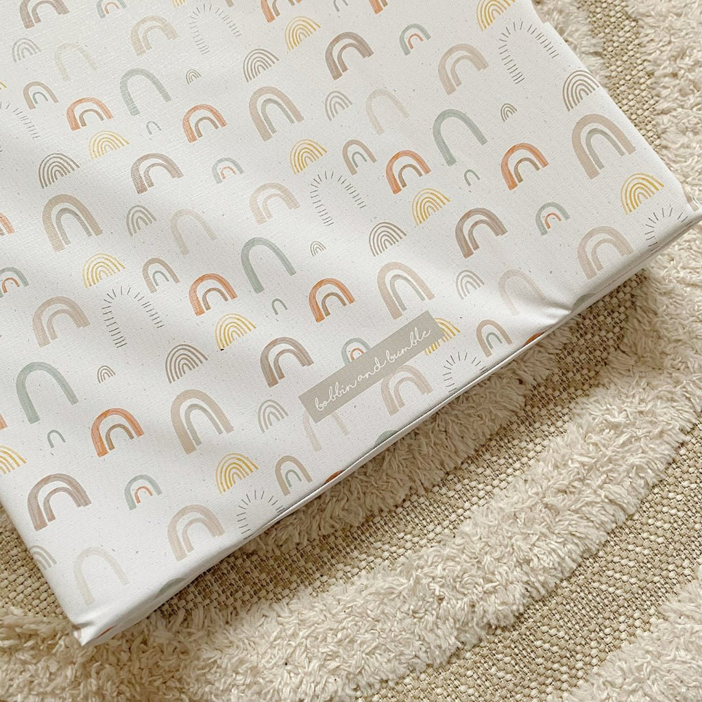 Bobbin and Bumble Anti - Roll Wedge Changing Mat - Unisex Abstract Rainbow - Baby&More